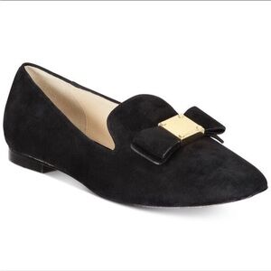 Cole Haan Black Flats with Gold Bow Detail